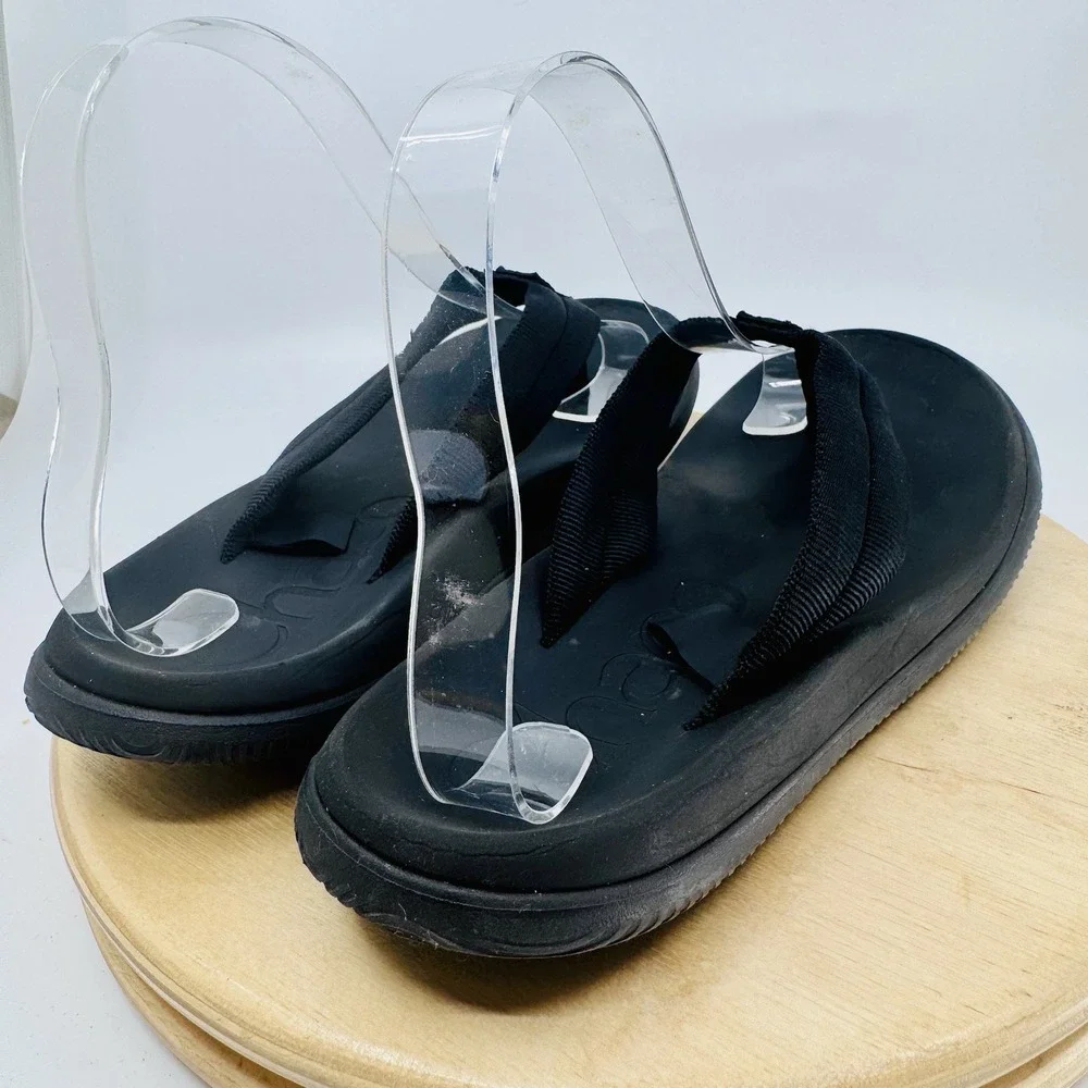 Chaco Chillos Womens 7 Triple Black Flip Flop Thong Sandals shoes